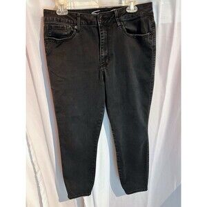 Seven 7 Jeans Womens 14 Black‎ Denim High Rise Skinny S Pocket Stretch EUC 32”